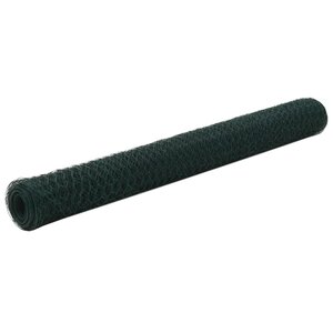 vidaXL Grillage Acier avec revêtement en PVC 25x1 2 m Vert