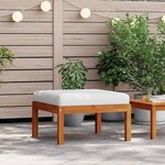 vidaXL Repose-pied de jardin avec coussin Bois d'acacia massif