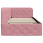 vidaXL Cadre de lit d'angle avec tête de lit Rose 90 x 190 cm Velours