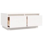 vidaXL Table basse Blanc 80x50x35 cm Bois massif de pin