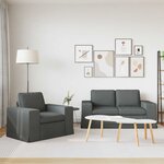 vidaXL Canapé 2 Pièces Gris foncé 182 x 80 x 82 cm tissu