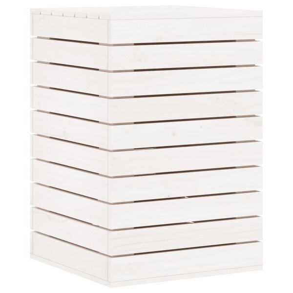 vidaXL Panier à linge blanc 44x44x66 cm bois massif de pin