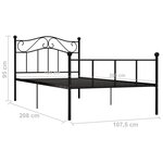 vidaXL Cadre de lit sans matelas noir métal 100x200 cm