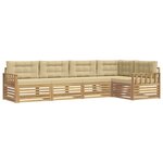vidaXL Ensemble de canapés d'extérieur 6 Pièces Blanc et Beige Polyester