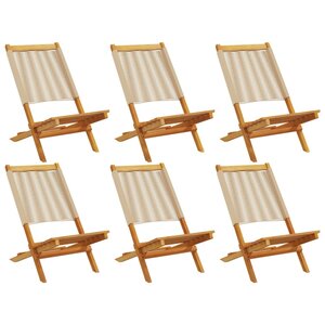 vidaXL Chaises de jardin pliantes lot de 6 beige bois d'acacia massif