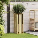 vidaXL Jardinière avec Doublure 33x33x85 cm Bois Imprégné de Pin