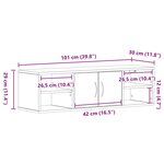 vidaXL Étagère Murale Chêne noir 140 x 41 x 75 cm Bois d'ingénierie