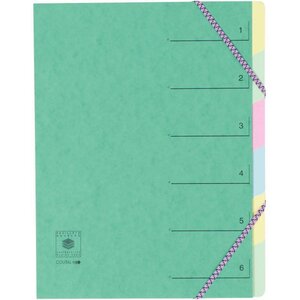 Trieur 6 onglets CL 7/10ème Dos extensible à élastiques Rubriques imprimées Coloris Aléatoire COUTAL