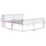 vidaXL Cadre de lit Gris Bois de pin massif 200x200 cm