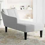 vidaXL Fauteuil long avec accoudoir droit gris nuage tissu