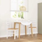 vidaXL Chaises à manger 2 Pièces blanc bois massif caoutchouc
