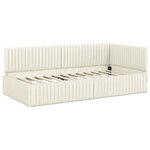 vidaXL Cadre de lit d'angle Crème 100 x 200 cm Velours