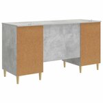 vidaXL Bureau Gris béton Bois d'ingénierie 142 5 x 50 x 75 cm