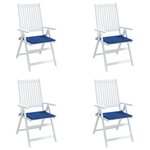 vidaXL Coussins de chaise de jardin 4 Pièces bleu royal 40x40x3 cm