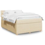 vidaXL Sommier à lattes de lit avec matelas Crème 140x190 cm Tissu
