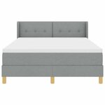 vidaXL Lit à Ressorts avec matelas Gris clair 140 x 190 cm tissu