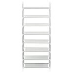 vidaXL Étagère à chaussures 8 étagères Métal et tissu intissé Argenté