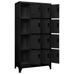 vidaXL Armoire à casiers Noir 90x45x180 cm Acier