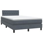 vidaXL Sommier à lattes de lit et matelas gris foncé 120x220cm velours