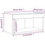vidaXL Meuble TV avec lumières LED sonoma gris 60x30x30 cm