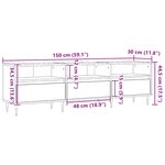 vidaXL Meuble TV chêne artisanal 150x30x44 5 cm bois d'ingénierie