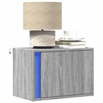 vidaXL Tables de chevet murales avec lumières LED 2 Pièces sonoma gris