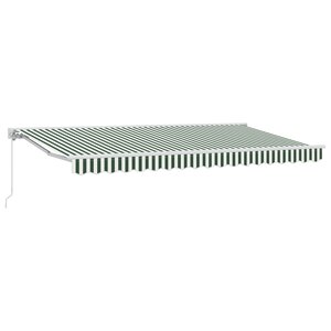 vidaXL Auvent Rétractable Vert et blanc 400x200 cm Textilène et Métal