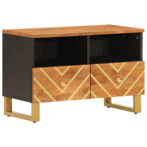 vidaXL Meuble TV marron et noir 70x33 5x46 cm bois massif de manguier