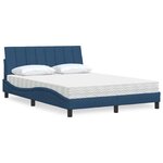 vidaXL Lit avec matelas bleu 140x190 cm tissu