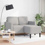 vidaXL Canapé 2 places avec méridienne en L gris nuage 125 cm tissu