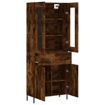 vidaXL Buffet haut Chêne fumé 69 5x34x180 cm Bois d'ingénierie