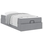 vidaXL Cadre de lit avec matelas avec matelas 2 Pièces Gris clair tissu