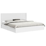 vidaXL Cadre de lit avec rangement et tête de lit Blanc 180 x 200 cm