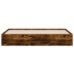 vidaXL Cadre de lit à tiroirs chêne fumé 180x200 cm bois d'ingénierie