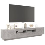 vidaXL Meuble TV avec lumières LED Gris béton 200x35x40 cm