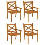 vidaXL Ensemble à manger de jardin 5 Pièces Bois d'acacia solide