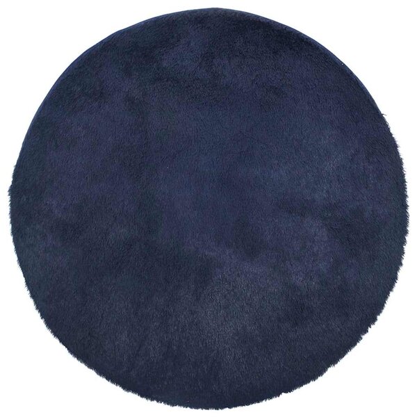 vidaXL Tapis shaggy à poils longs NAVARRA bleu marine 120x120 cm