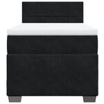 vidaXL Sommier à lattes de lit avec matelas noir simple velours