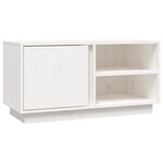 vidaXL Meuble TV Blanc 80x35x40 5 cm Bois de pin massif
