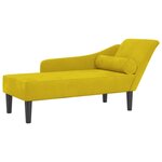 vidaXL Chaise longue avec coussins jaune velours