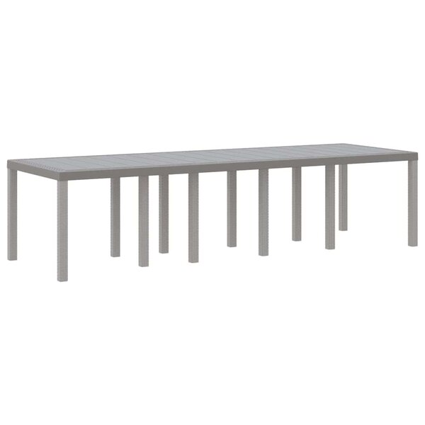 vidaXL Table de jardin pour repas Gris clair 300 x 100 x 73 cm