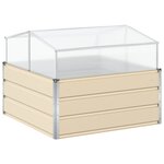 vidaXL Jardinière Ivoire 100 x 100 x 77 cm Acier galvanisé