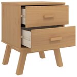 vidaXL Table de chevet OLDEN marron bois de pin solide