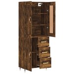 vidaXL Buffet haut Chêne fumé 69 5x34x180 cm Bois d'ingénierie