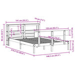 vidaXL Cadre de lit sans matelas blanc 135x190 cm bois de pin massif