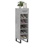vidaXL Armoire à chaussures gris béton 30x35x105 cm bois d'ingénierie