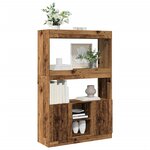 vidaXL Buffet haut vieux bois 92x33x140 cm bois d'ingénierie