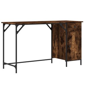 vidaXL Bureau d'ordinateur chêne fumé 131x48x75 cm bois d’ingénierie