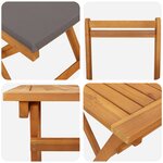 vidaXL Ensemble Bistro Pliable 5 Pièces avec Coussins en Bois Massif d'Acacia