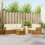 vidaXL Ensembles de canapés avec coussin 6 Pièces Naturel et Crème
